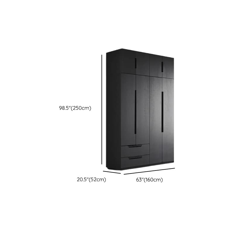 Ink Trendy Timber Wardrobe Armoire with Soft Close Drawer and Door, Interior Shelves, Clothing Rod - image 29