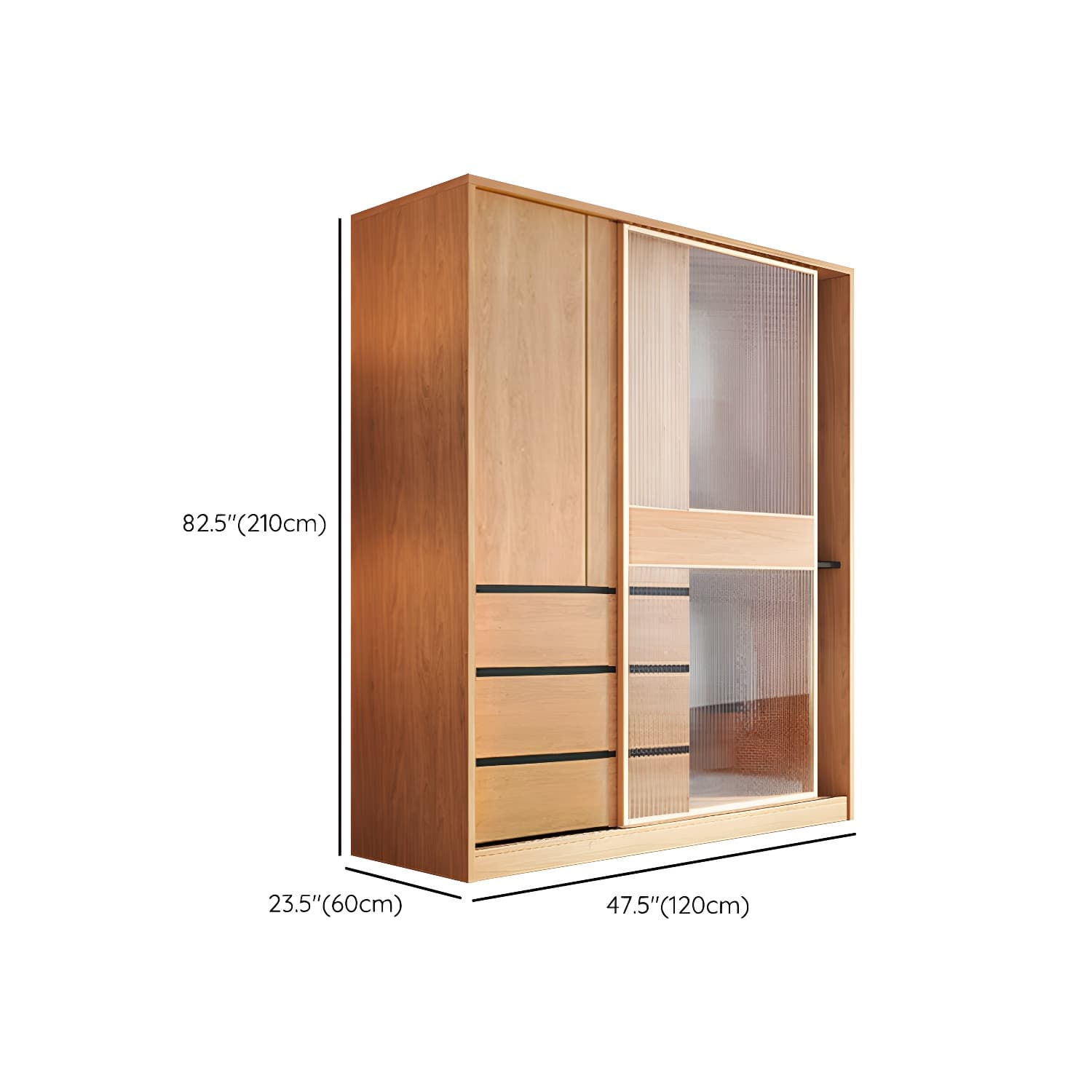 Engineered Wood Wardrobe Armoire with Drawer Modern Wardrobe Closet - image 12