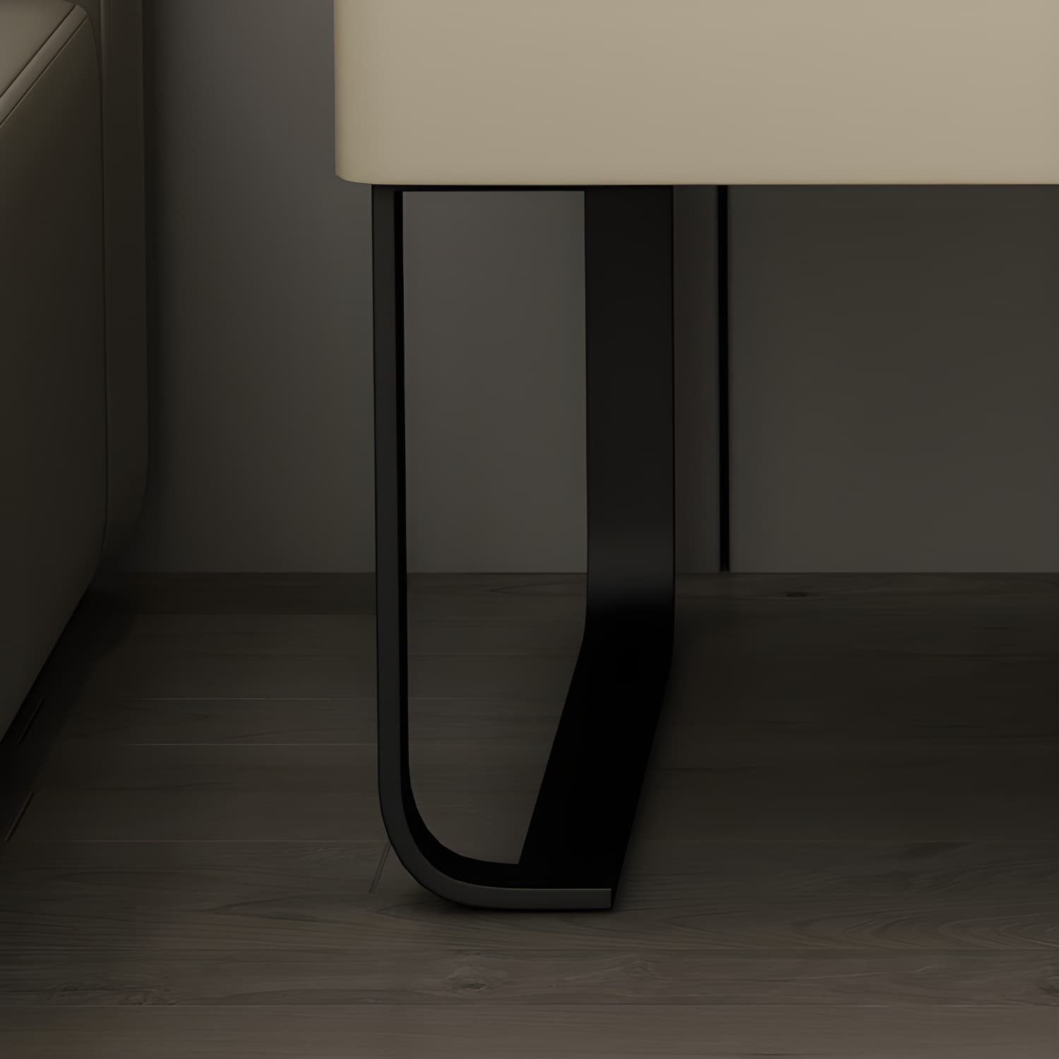 Modern Wooden Nightstand 19" Tall Sled Bedside Cabinet with Drawer - image 13