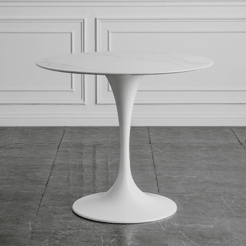 Chalk Circular Stone Art Deco/Glamorous Dining Table for 2, Scratch-immune & Fixed Table - image 5