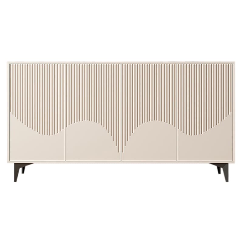 Modern Rectangular Manufactured Wood Accent Cabinet in Beige with Interior Partitions and Metal Legs - image 7