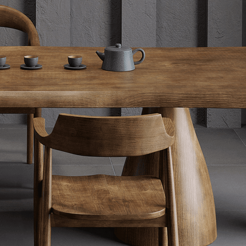 Amber Wood Pine Wood 3-Legged Dining Table Set - image 8