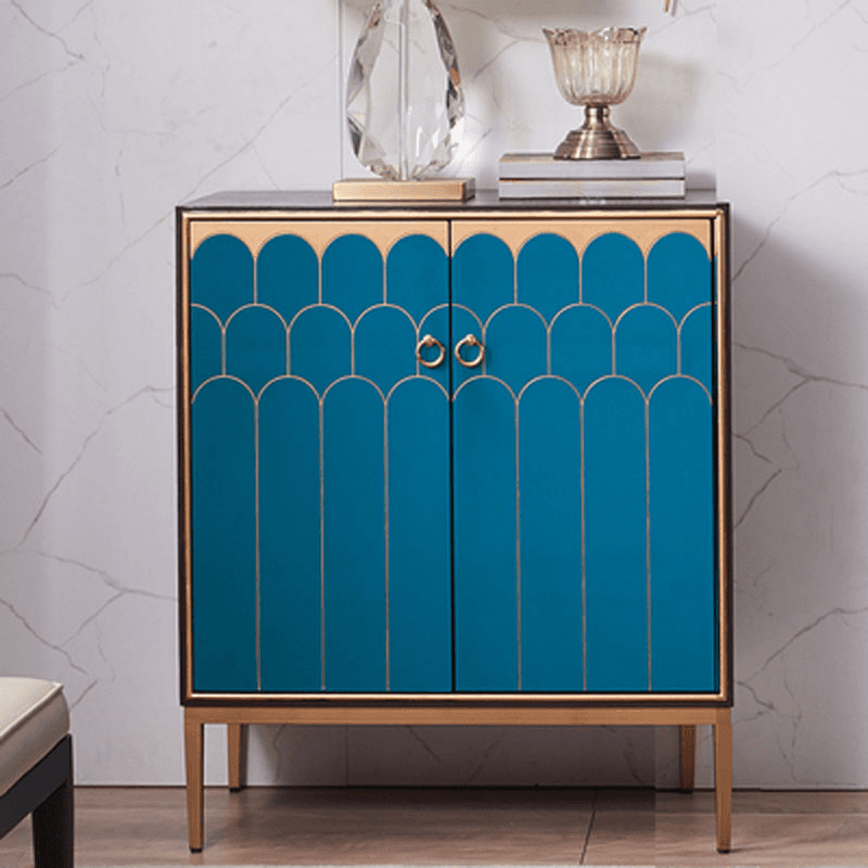 Art Deco Style Unattached Utility Cabinet with Cabinet Rings for Sitting Room