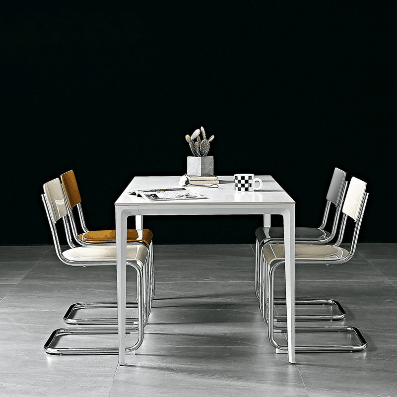 Modern Simple Style Ventilated Back Armless Chair with Metallic Alloy Legs - image 13