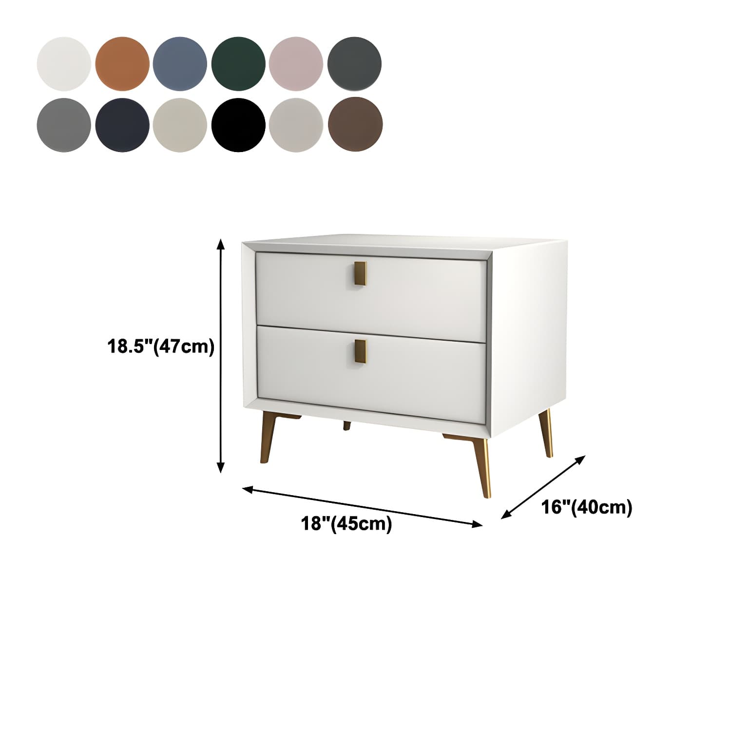 Glam 19'' Tall Bed Nightstand Solid Wood 2-drawer Legs Included Accent Table Nightstand - image 23
