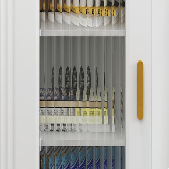 Elegant Corner Modern Accent Cabinet with Glass Doors and Metal Base - image 7