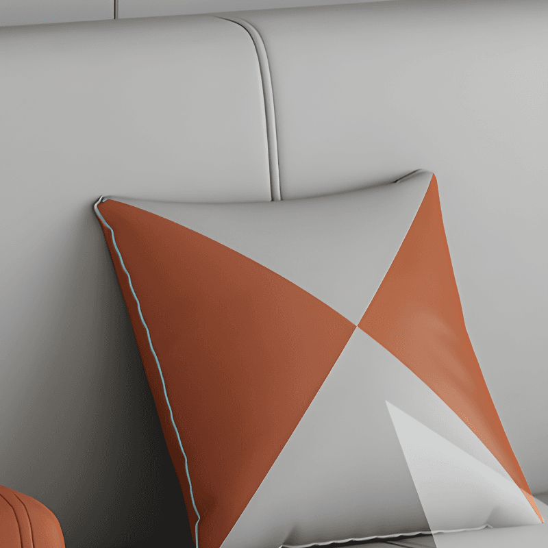 Convertible Sofa in Gray/Cerulean/Off-White with Armrest and 3 Pillows - image 27