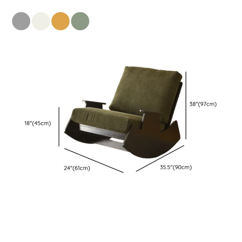 Modern Simple Style White/Lime Green/Grey Upholstered Cushioned Living Room Rocking Chair - image 30