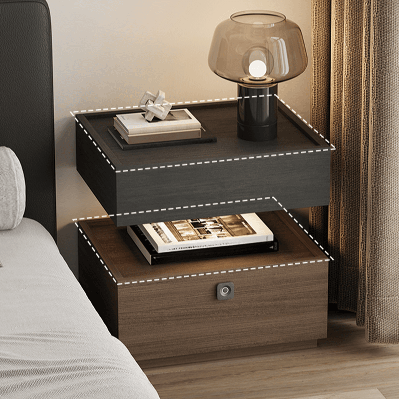 Organic Modern Nightstand With Drawer Organization Featuring Particle Board Wood and Illuminating Lighting - image 13