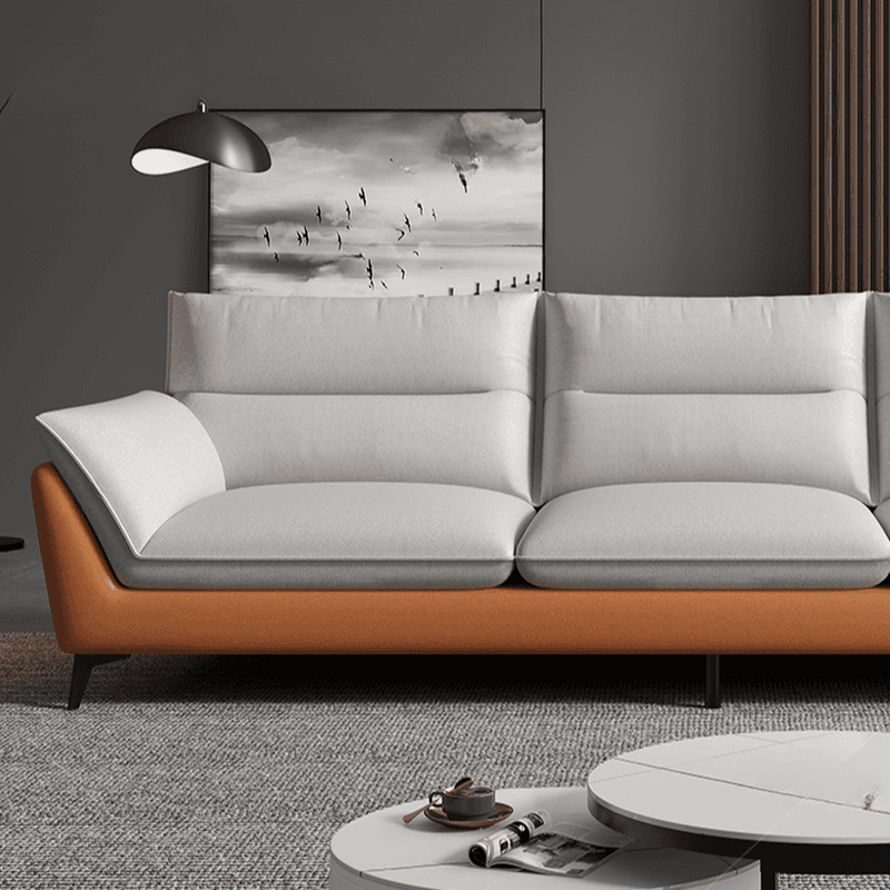 Tech ClothUpholstered Sofa Couch/Single Sofa in Chalk for Parlor with Flared Arm in a Modern Style - image 10