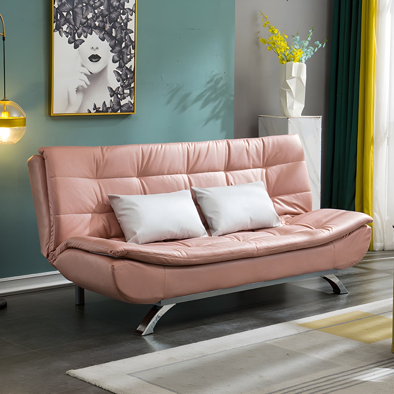 Faux Leather Sofa 35.43" H Armless Convertible Sofa for Living Room - image 7