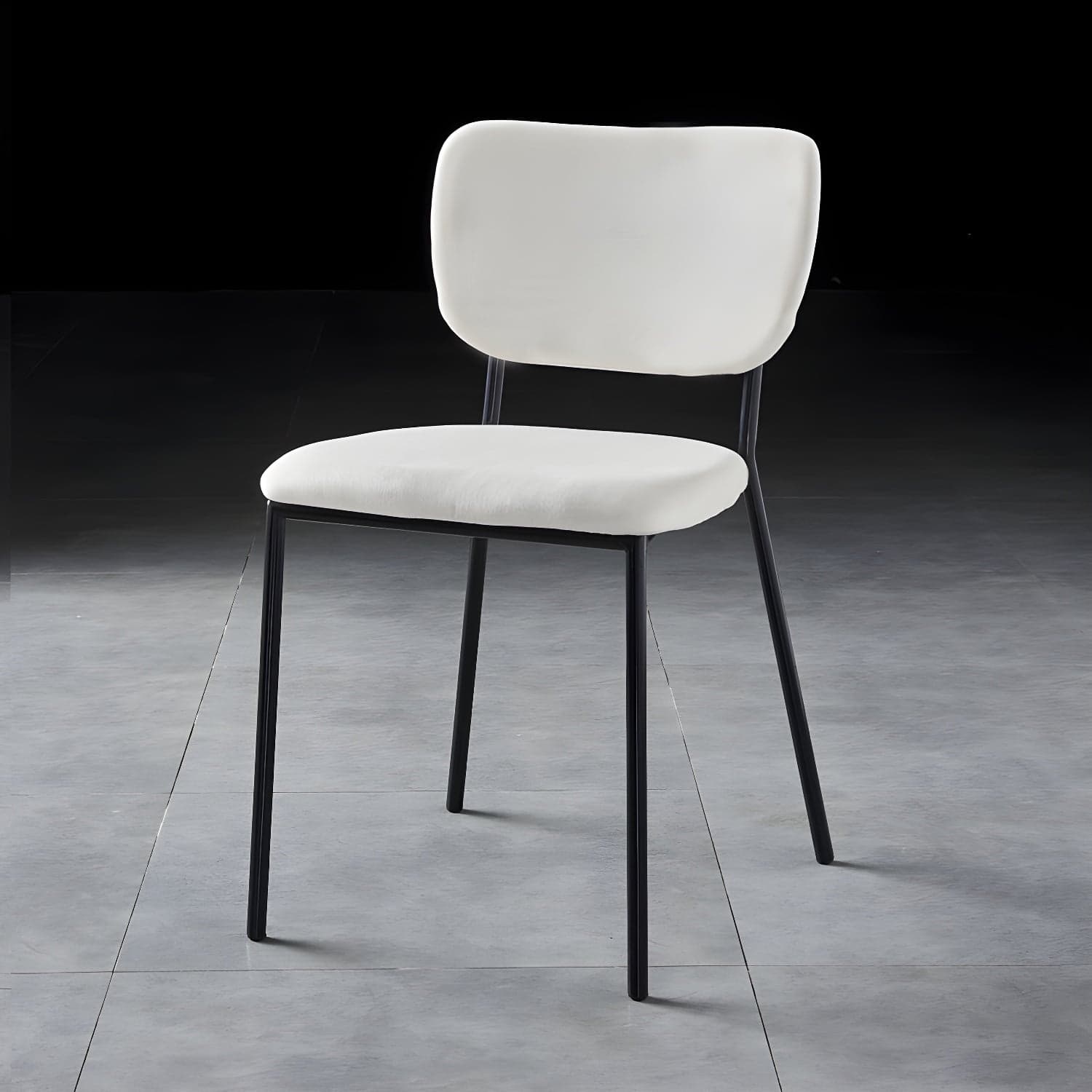 Nordic Style Dining Chairs Armless Open Back Stackable Chairs with Metal Legs - image 10