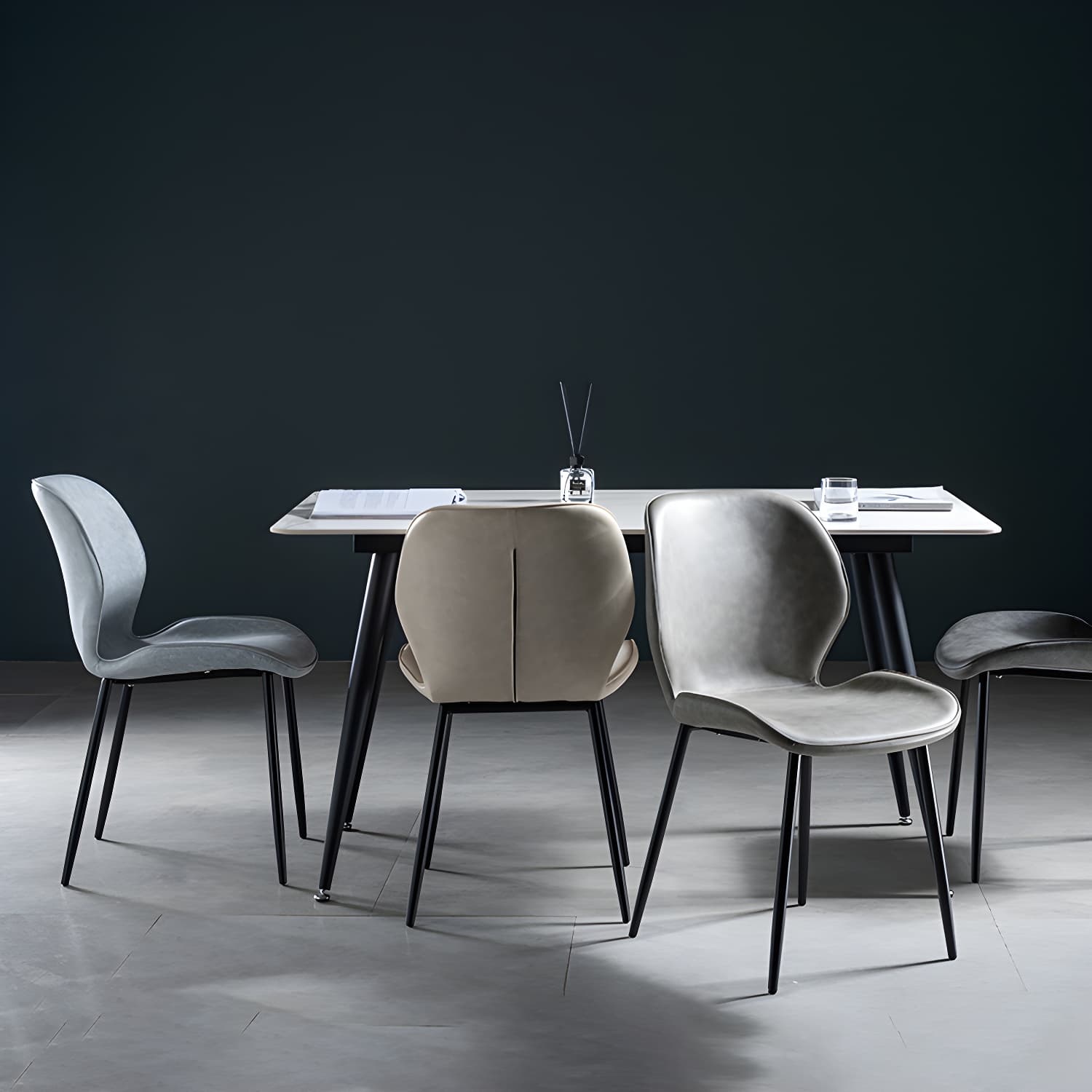 Scandinavian Leather Home Side Chair Matte Finish Wingback Dining Chair (Set of 2) - image 23