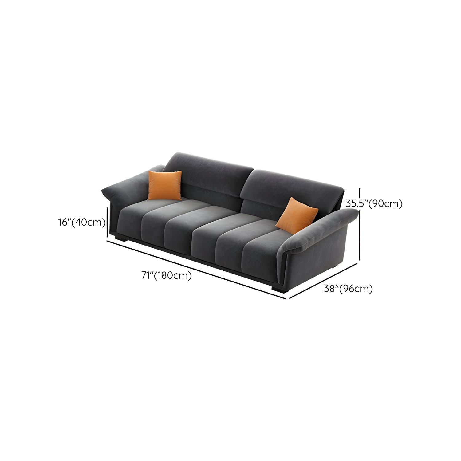 Modern Gray Velvet Sectional Sofa - Flared Arm, Plush Comfort - image 10