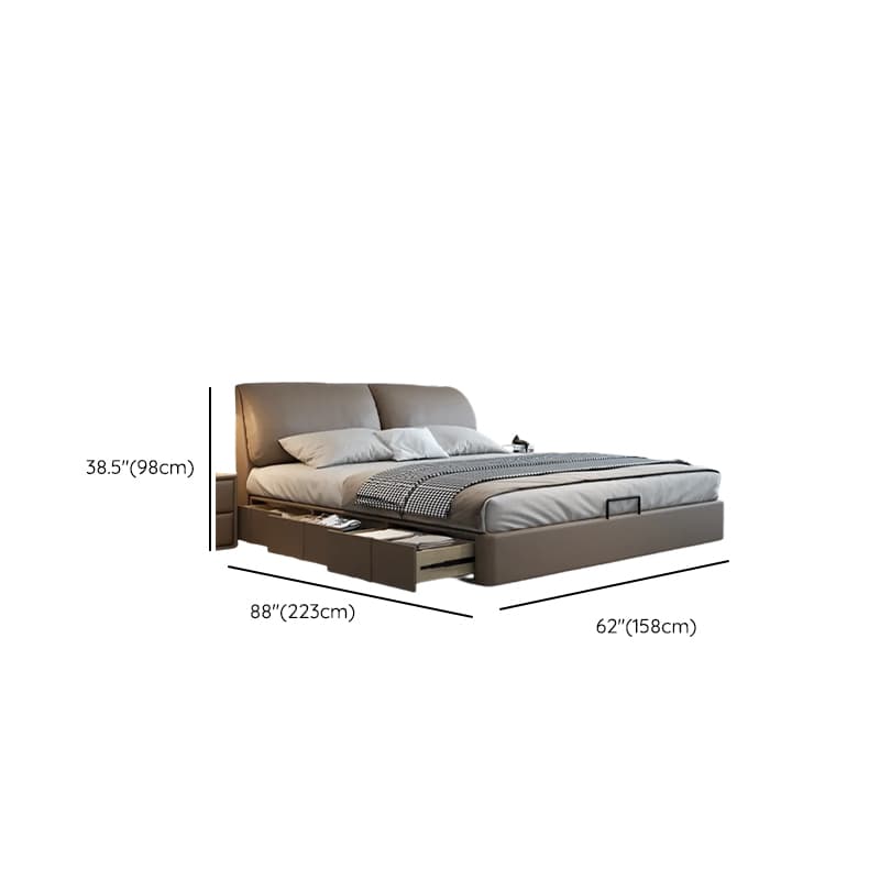 Storage Included Panel Bed with 3 Storage Boxes, Pine Wood Frame, and Sponge Upholstery - image 7