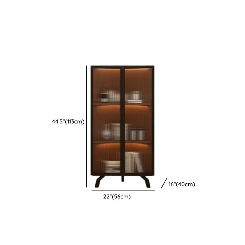 Simple Corner Accent Cabinet with Closet, Laminate, Glazed Door, and Brown Top - image 9