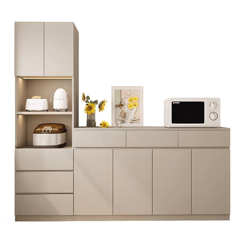 Simple Sideboard with Multiple Drawers, Closet Cabinet, Standard and Narrow Sizes, 1 or 2 Shelves, Wood Countertop, 2 to 5 Doors - image 12