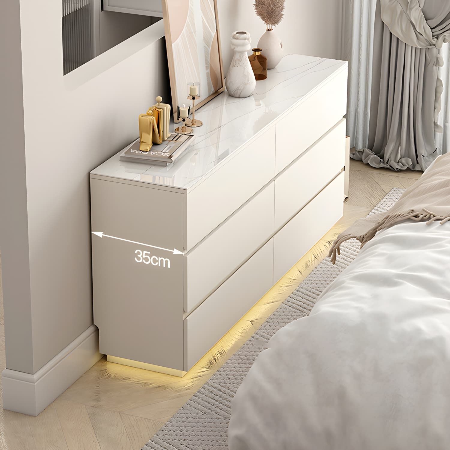 13.65-inch W Stone Storage Chest Dresser Modern Storage Chest - image 8