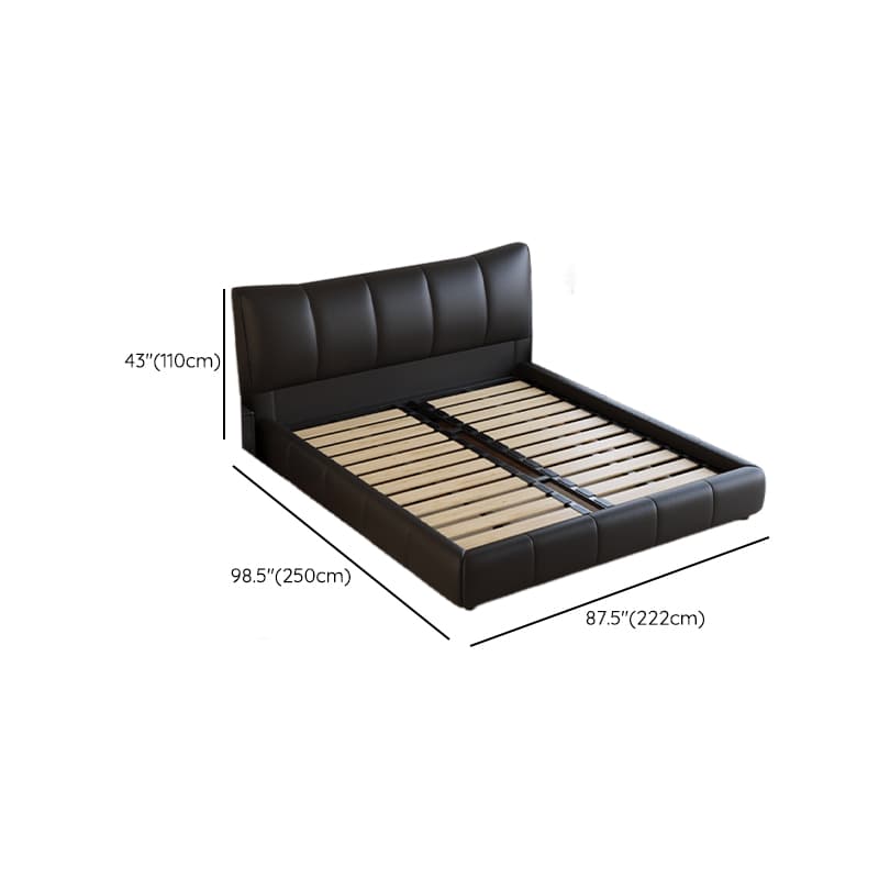 Ink Simplistic Storage Bed/Platform Bed in Genuine Leather with Leg for Bedroom - image 12