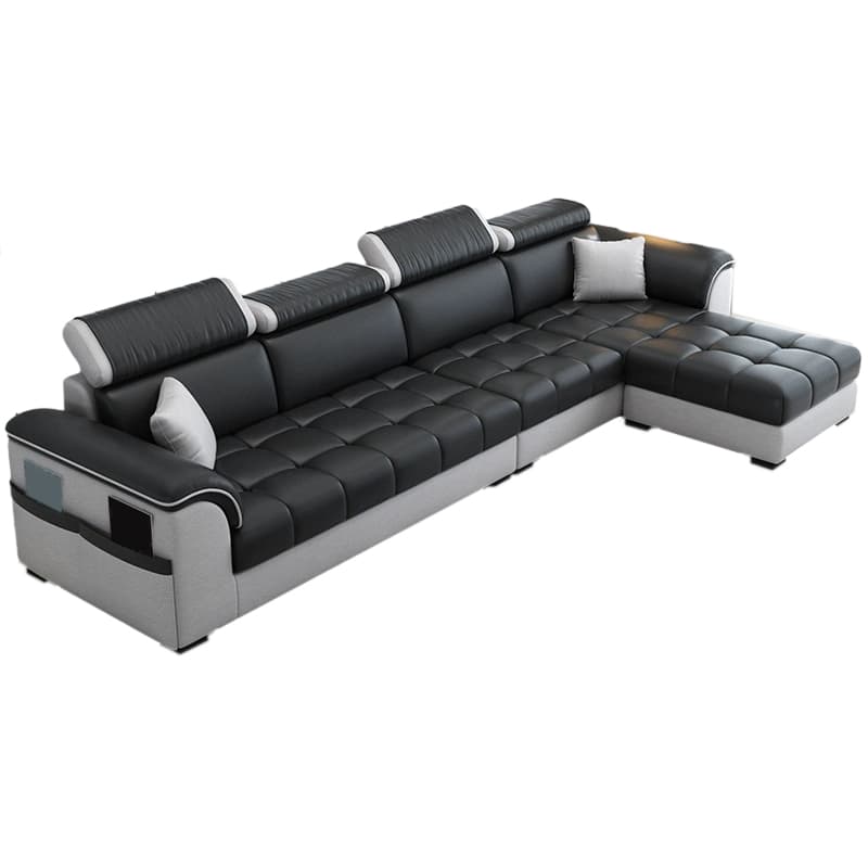 Modern Reversible L-Shape Sectional Sofa with Pillow Top Arm Design and Adjustable Headrest - image 18