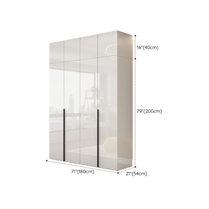 Solid Wood White Wardrobe Armoire with Drawers, Clothing Rod, and Shelves - image 24