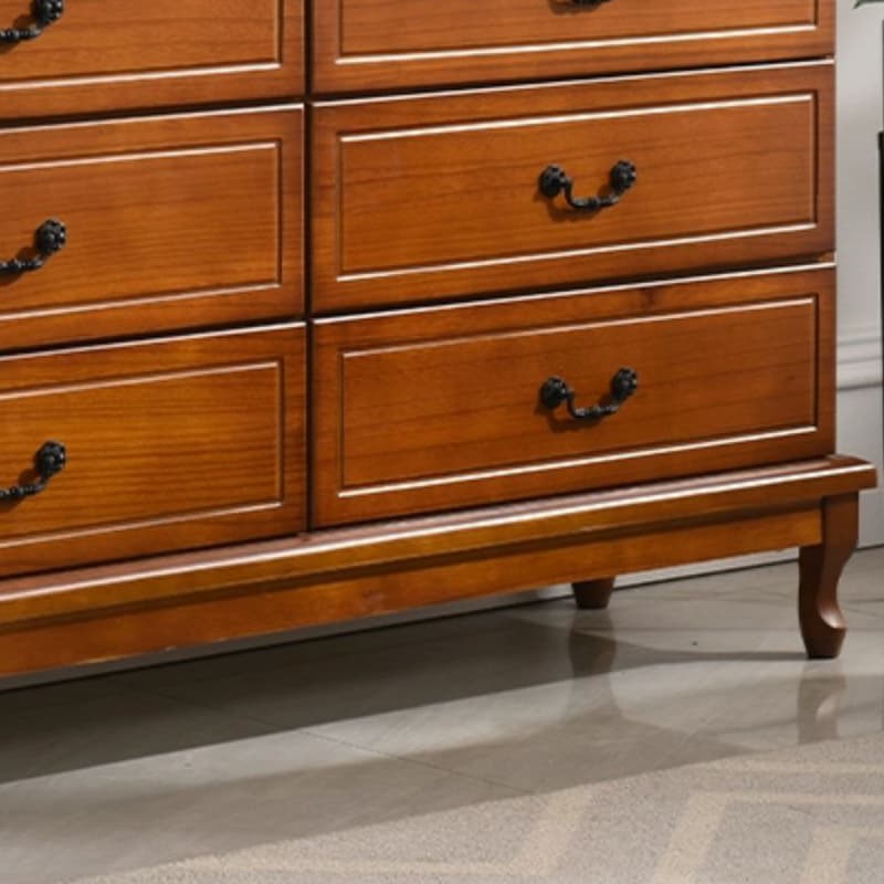 Traditional Style Black Handle Chest with Drawers in Solid Wood - image 15