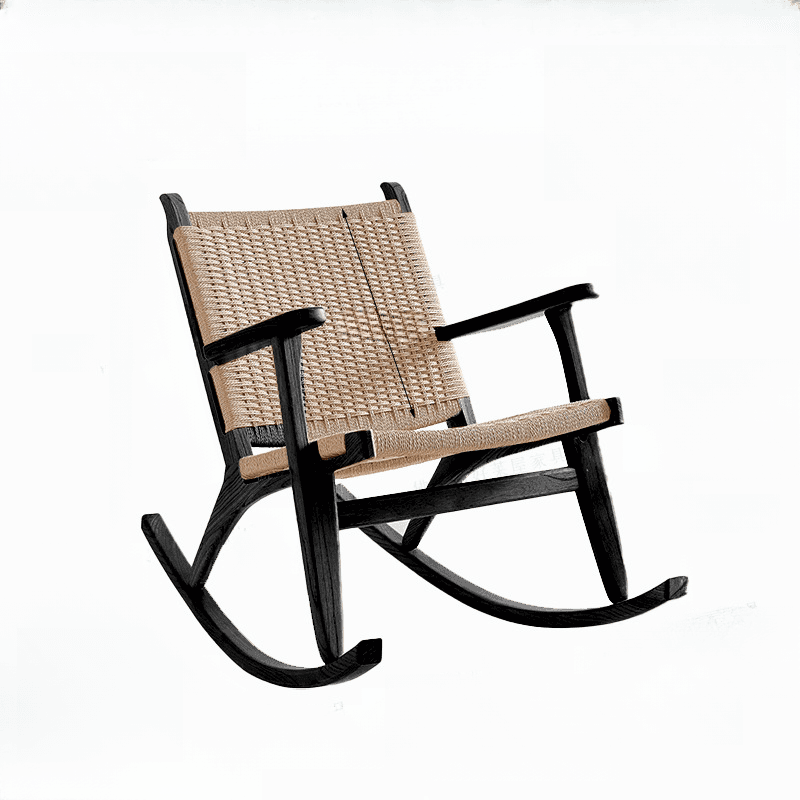 Wood Front Porch Rocking Chairs with Rear Back, Stationary