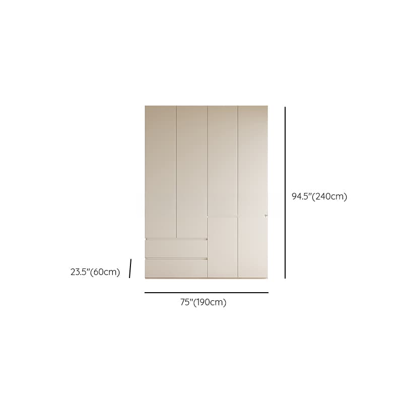 Beige Minimalist Manufactured Wood Cabinet Armoire with Soft Close Drawer, Soft Close Door, Interior Shelves, and Clothing Rod - image 29