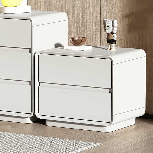Modern Solid Wood Frame Nightstand with Silent Slide Drawers for Bedroom - image 6