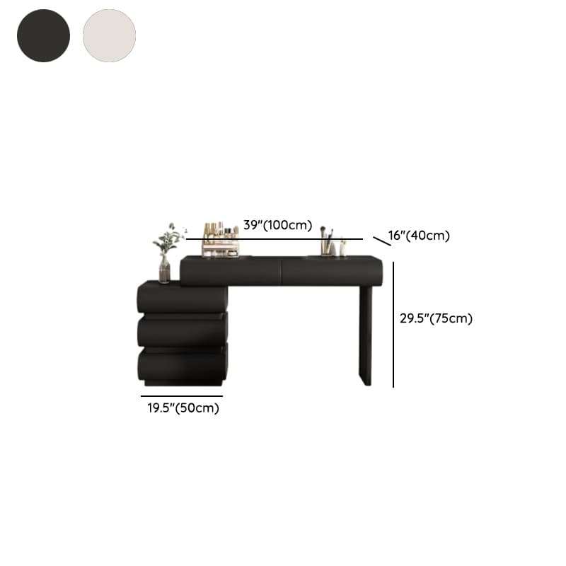 Modish Large/Standard Makeup Vanity/Vanity Set with White Seating, 5 Drawers, Timber Frame, and Mirror Lights - image 15