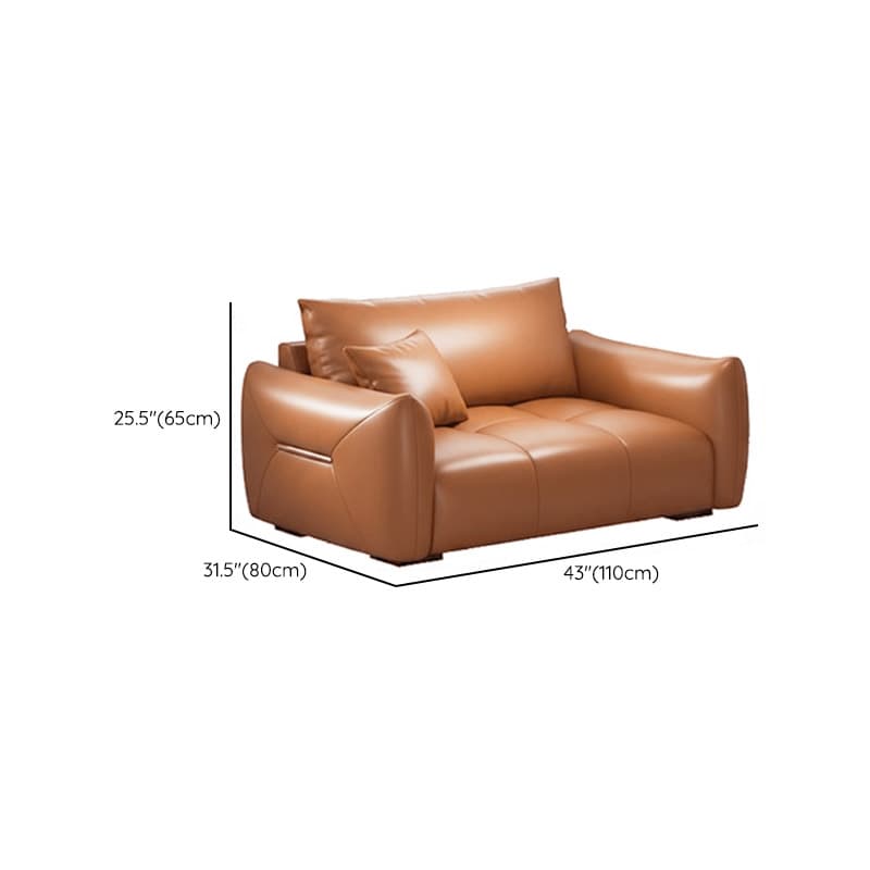 Contemporary Cocoa Standard Sofa Stain Resistant Solid Color with 2 Pillows for 5-seater/Seats 4/3-seater - image 11