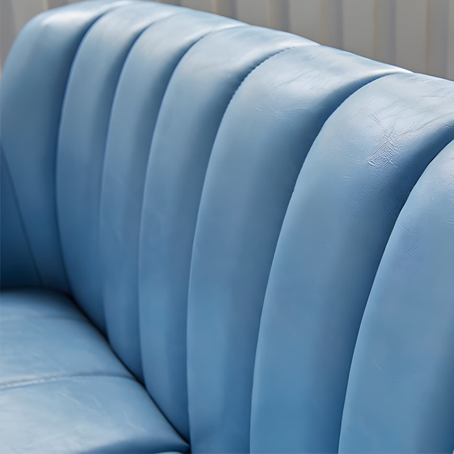 Modern Stain-Resistant Leather Sofa Square Arm Settee with Tight Back - image 10