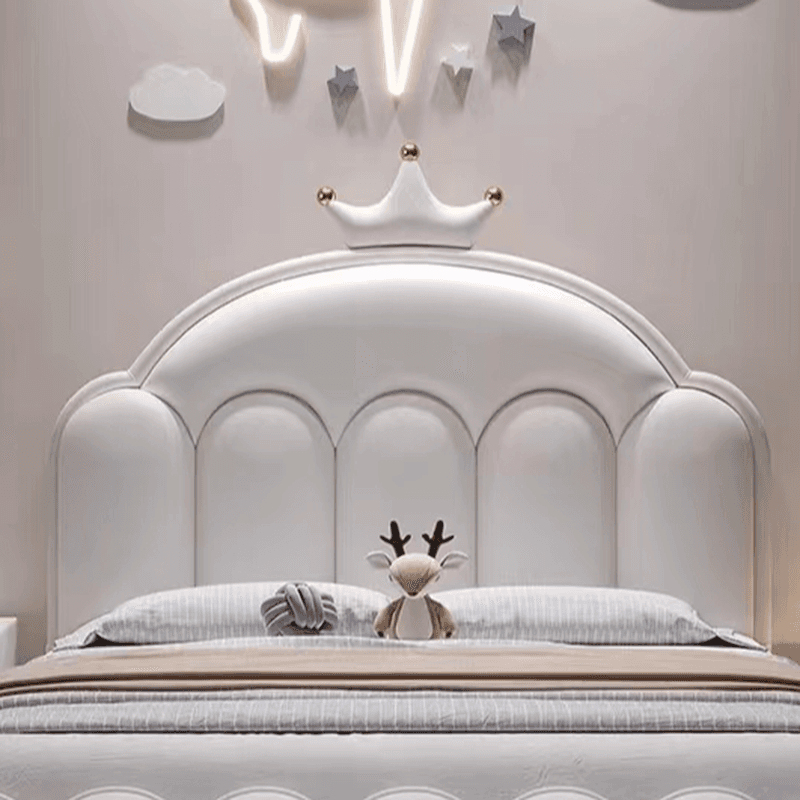 Modish Full/Twin Pine Wood Panel Headboard with Arched Shape, No Distressing, Sponge Fill, and Adjustable Height - image 5