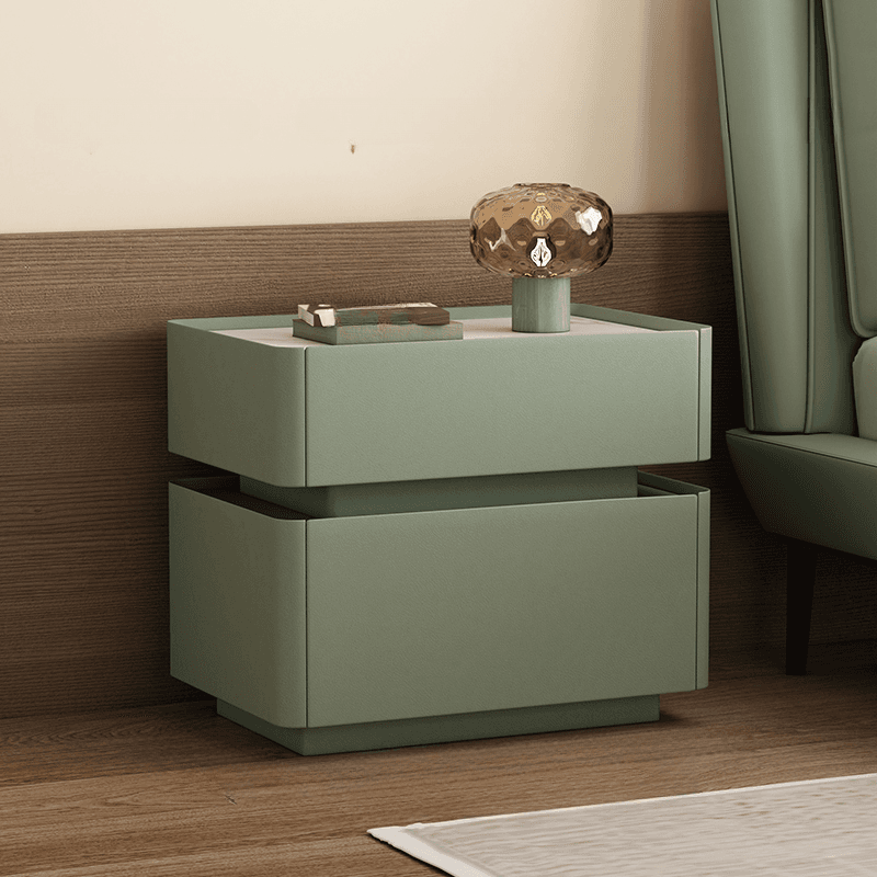Trendy Drawer Storage Bedside Table with 2 Drawers and Pine Wood Countertop - image 4