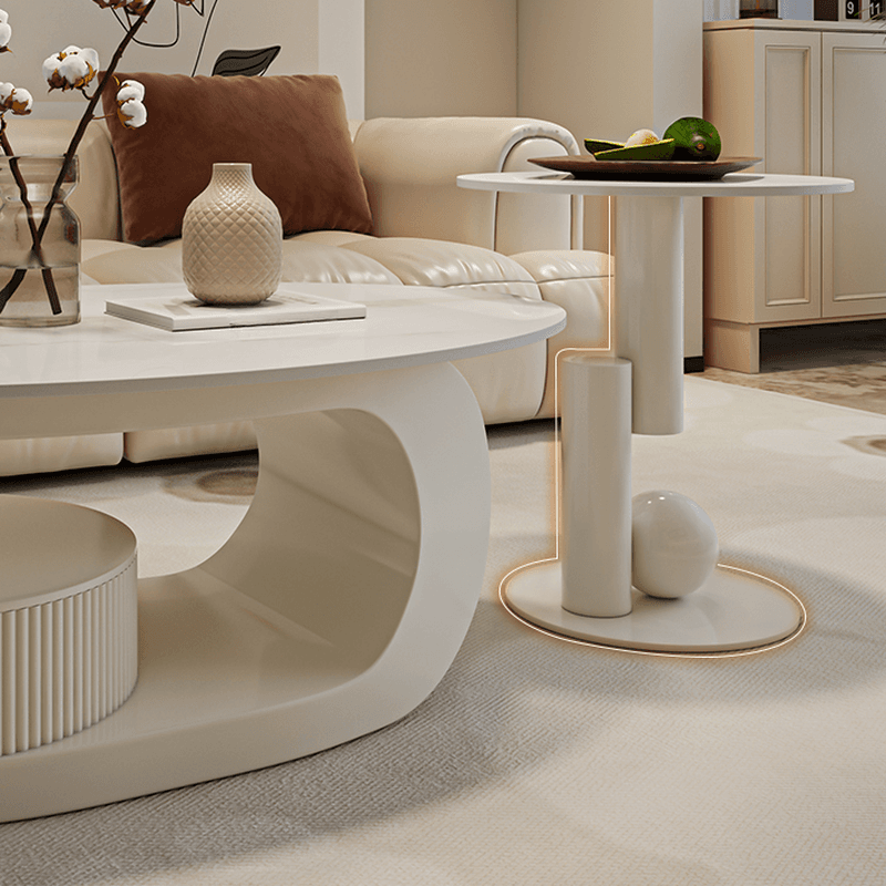 Nested Elliptical Accent Table with Repository Storage for Indoor Use - image 6