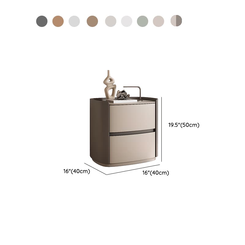 Art Deco Drawer Storage Nightstand with 2 Drawers and Artificial Leather Countertop - image 20