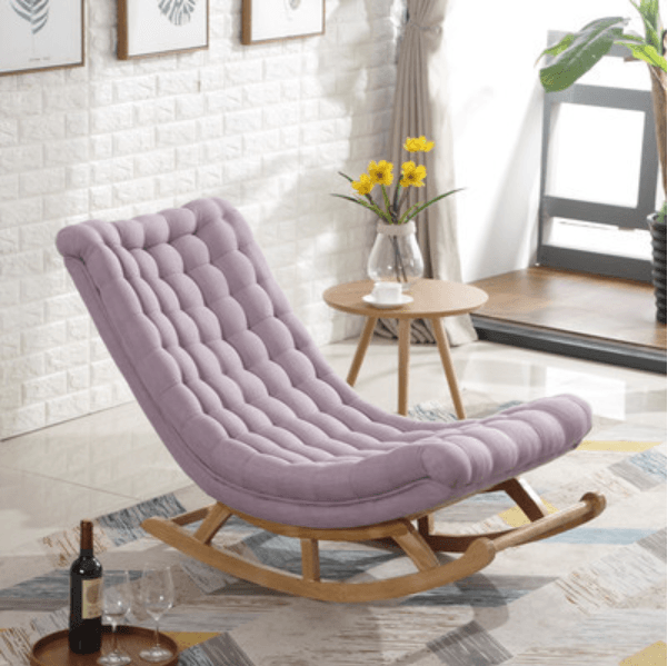 Cocoa/Azure/Olive Green Casual Rocking Chair Couch with Ottoman - image 13