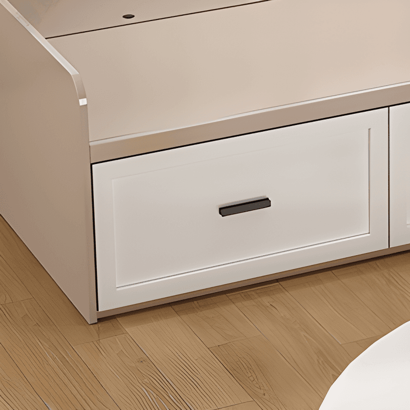 Cream Solid Color Storage Included with 3 Storage Boxes for Bedroom - image 4