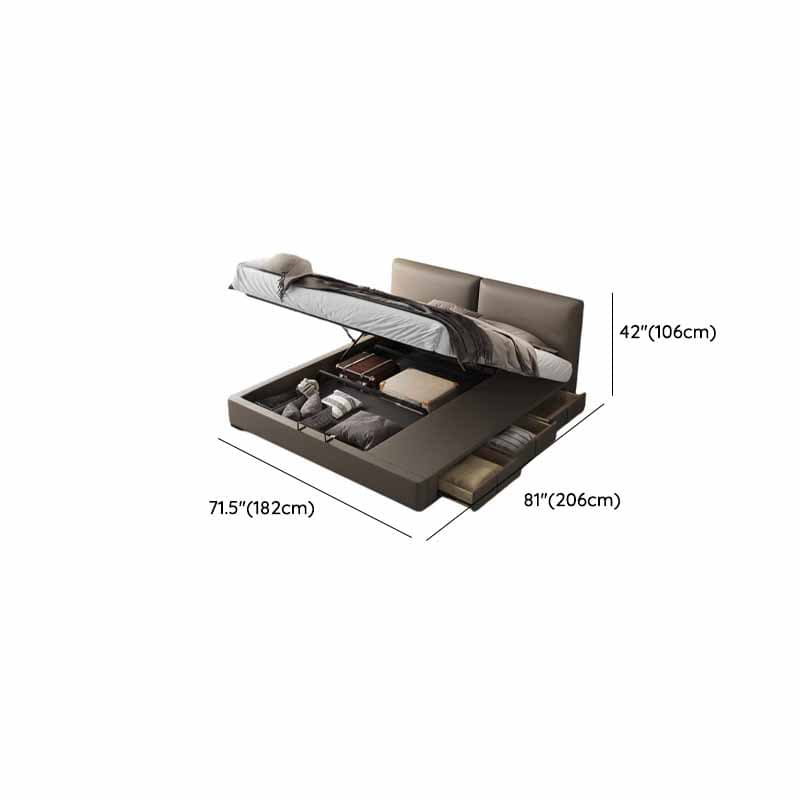 Grey Solid Color Storage Included Panel Bed for Bedroom - image 16