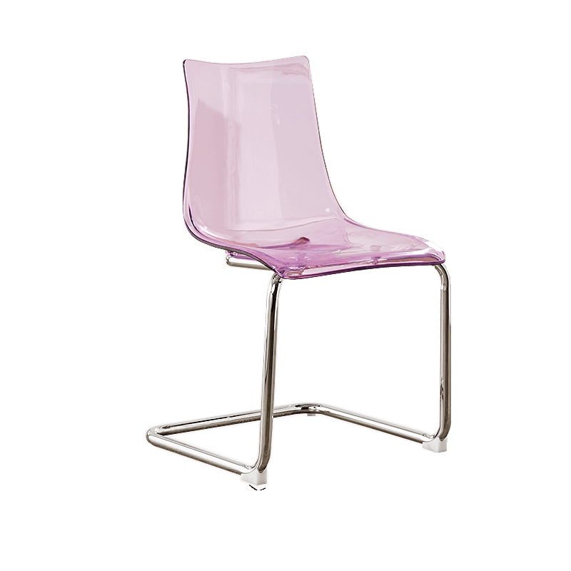 Art Deco Home Side Chair with Solid Back Panel, Metallic Metal Legs - image 5