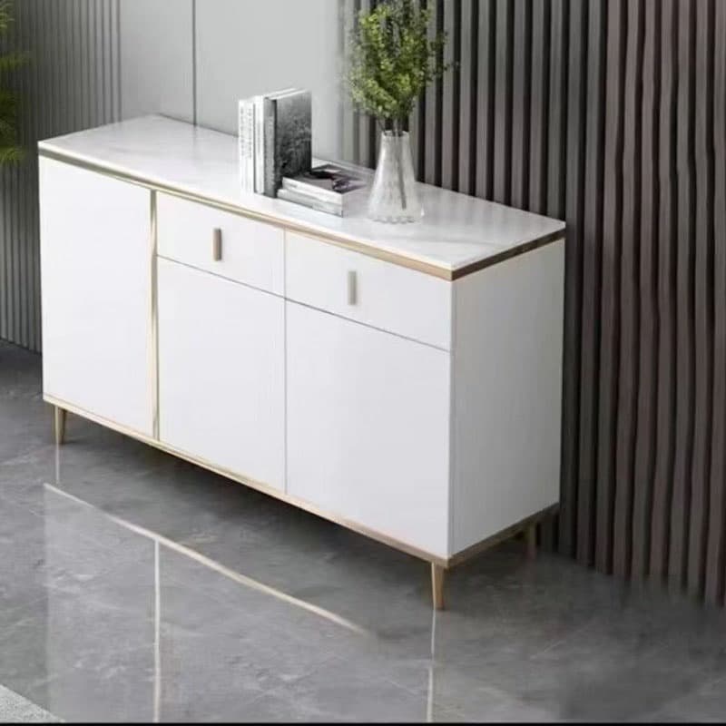 Modern Stone Buffet Sideboard with Doors and Drawers for Living Room