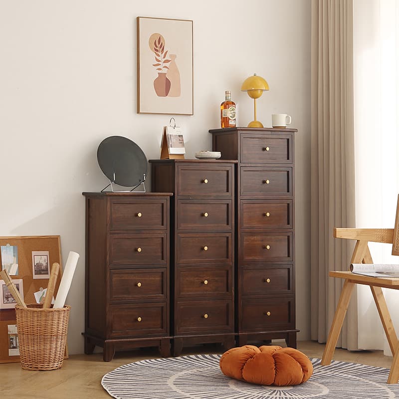 Trendy Cocoa/White/Lemon Color Lumber Rectangle Decorative Cabinet with 6 Drawers/5 Drawers/4 Drawers - image 8