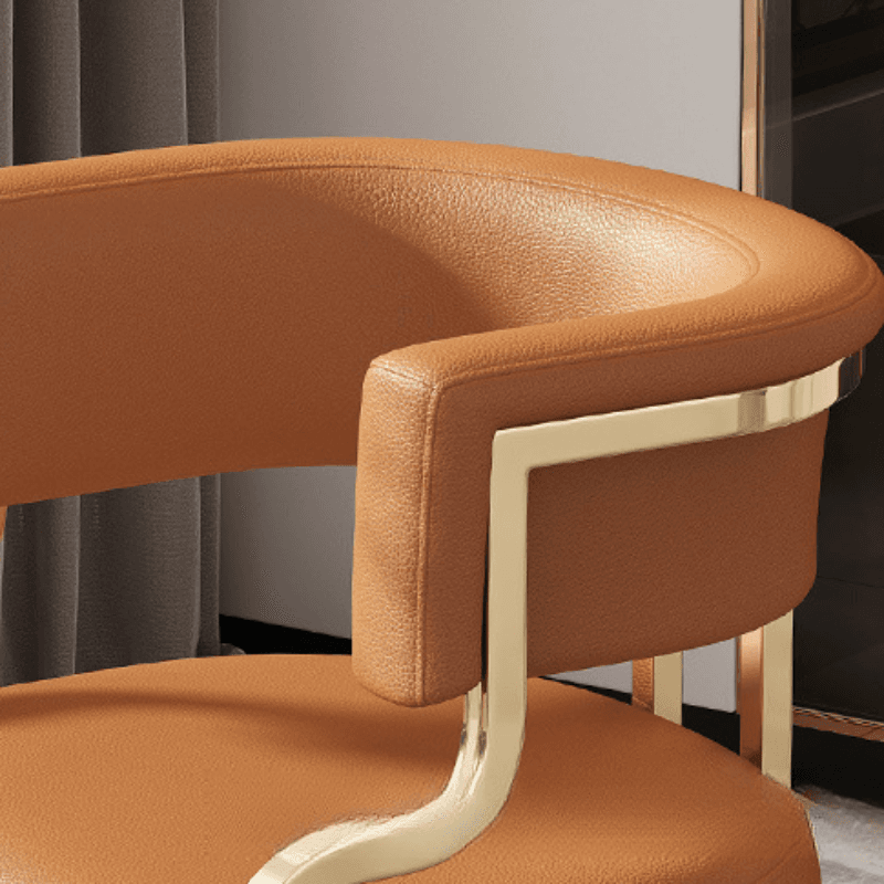 Minimalist Arm Chair with Cushioned Seat, Arms, Metallic Metal Legs, and Low Back - image 18