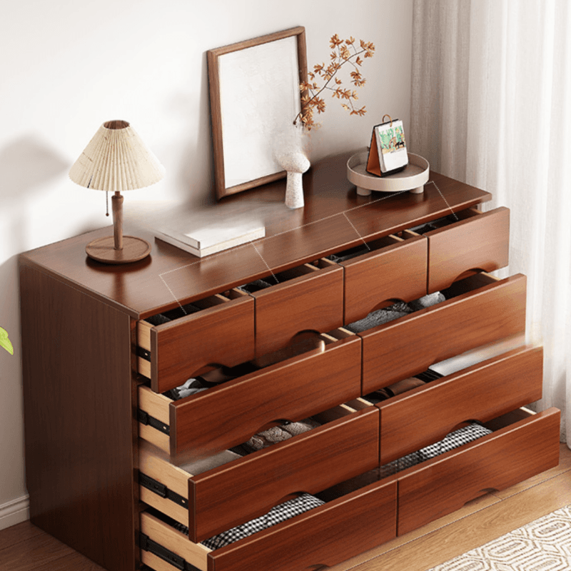Simple Raw Wood Double Dresser with Multiple Drawer Configurations - Horizontal/Vertical - image 5