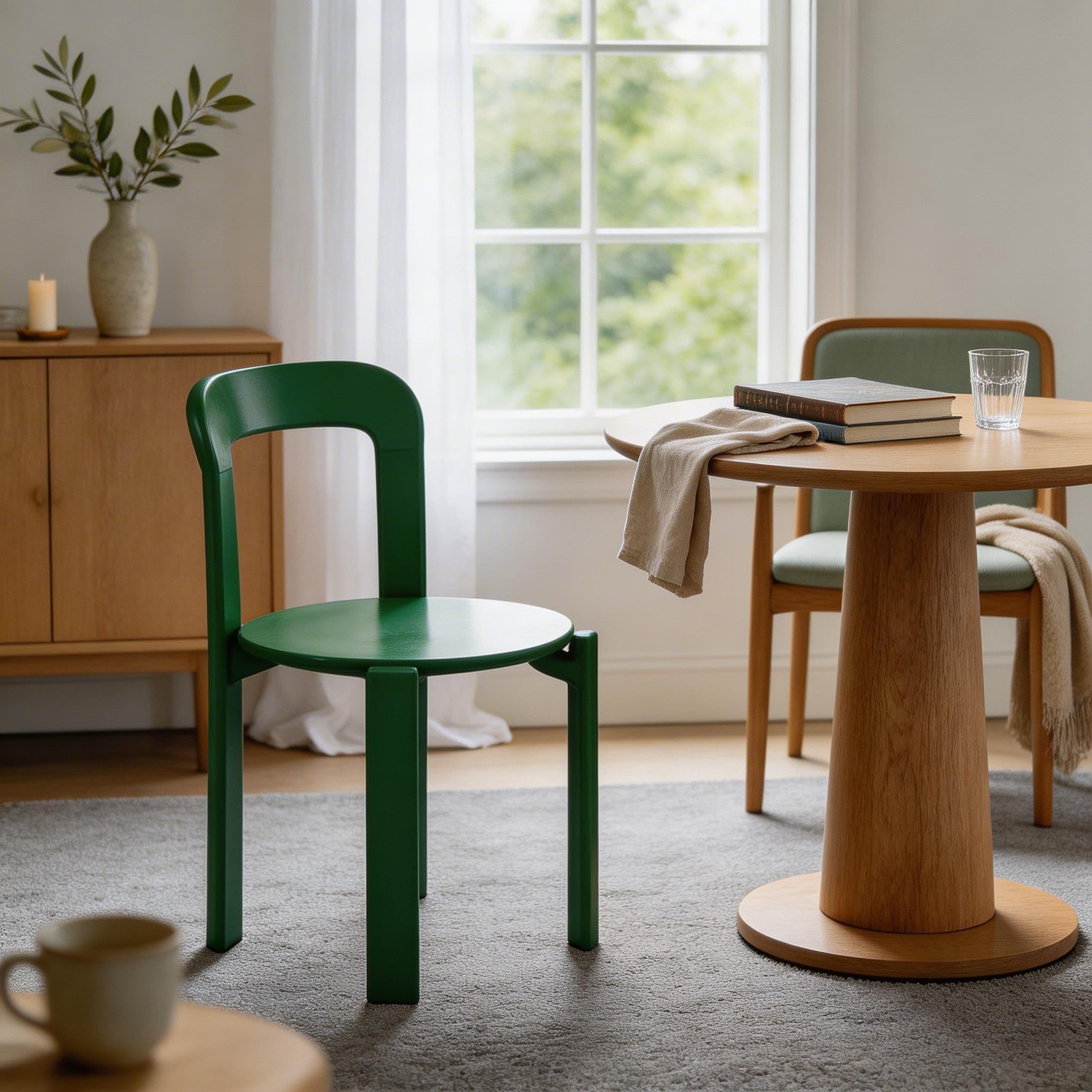 Scandinavian Natural Wood Armless Kitchen Chair 15.3inch Wide Non-Swivel 1 Piece - image 39