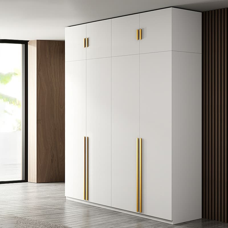 Simple Lumber White Wardrobe Armoire with Interior Shelves & Clothing Rack & Soft Close Drawer & Soft Close Door - image 4
