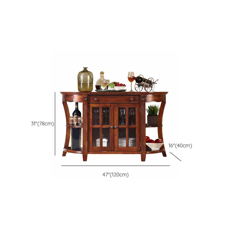 Traditional Wooden Sideboard with Storage Cabinets and Drawers - image 22