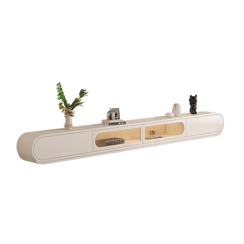 Beige Wood TV Stand with Drawers and Cabinet for Modern Style - image 5