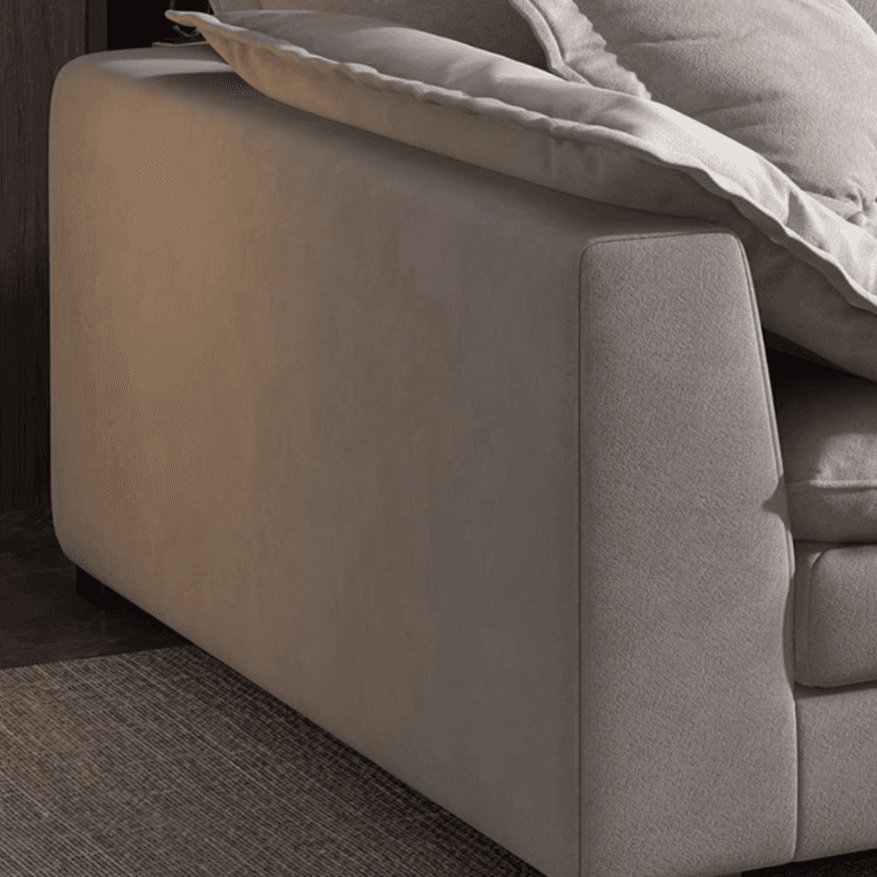 Chalk Flannel Upholstered Sofa Couch with Arm in a Modern Style - image 4