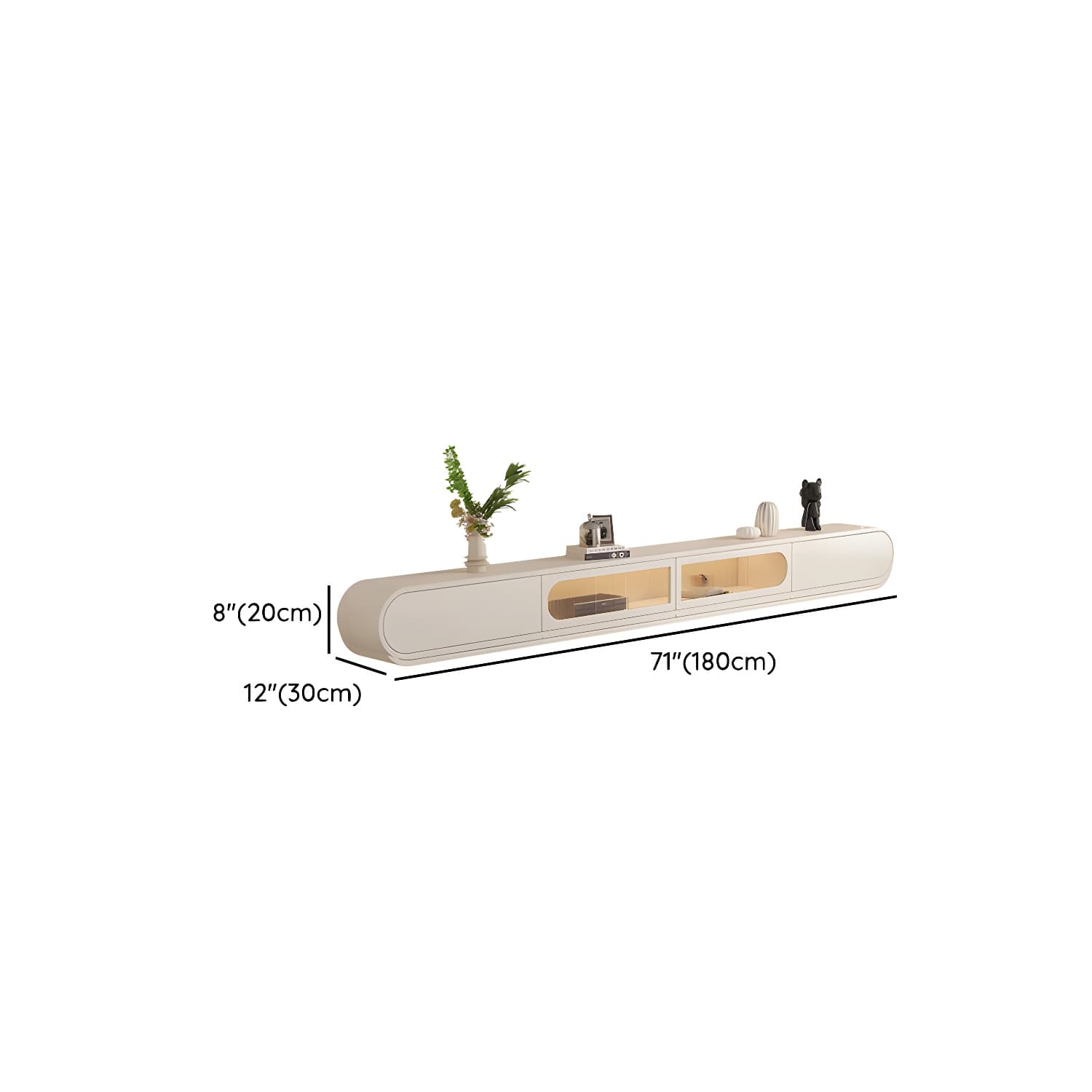 Beige Wood TV Stand with Drawers and Cabinet for Modern Style - image 8